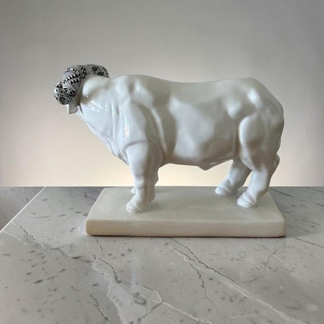 Meissen Porcelain Meissen Atelier X Hugo Boss Maximilian Hagstotz Buffalo Figure (Large 16” Limited Edition “Big Five” Store Display Piece) For Sale - Image 4 of 18