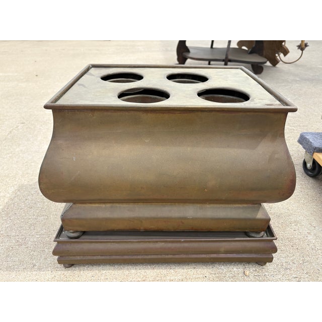 French Country 1960s French Brass Multi Bottle Wine Chiller For Sale - Image 3 of 12