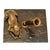 Metal Vintage Solid Brass French Bulldog Pen Stand on Italian Portoro Gold Marble Base For Sale - Image 7 of 8