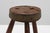 Wood Vintage Brutalist French Oak Tripod Stools with Metal Rim, 1850s, Set of 4 For Sale - Image 7 of 13