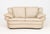 Modern Beige Leather Upholstered Two-Seat Sofa. 33" H x 66" W x 37" D; seat: 17" H. Provenance: From a Long Island, New...