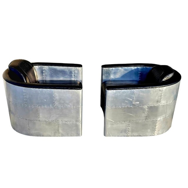 Contemporary Aviator Lounge Chairs-a Pair For Sale - Image 4 of 17