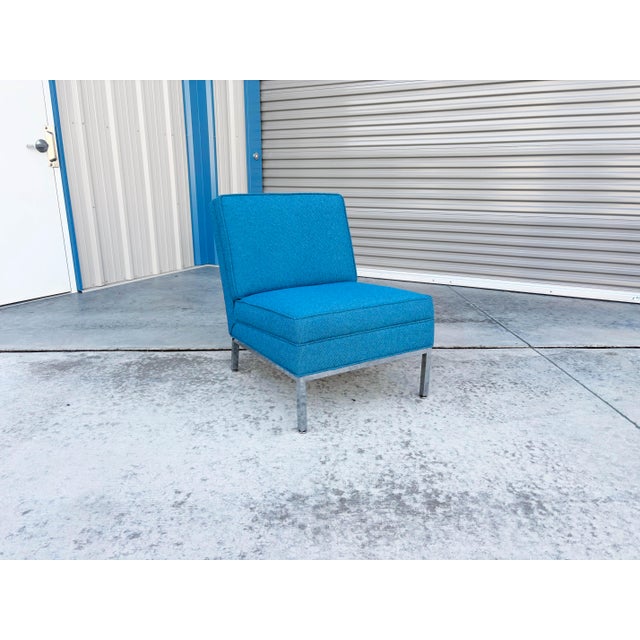 1970s Mid Century Chrome Lounge Chairs Styled After Florence Knoll For Sale - Image 10 of 14