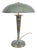 French Art Deco Verdigris Green Brass Mushroom Desk Light, 1930s For Sale