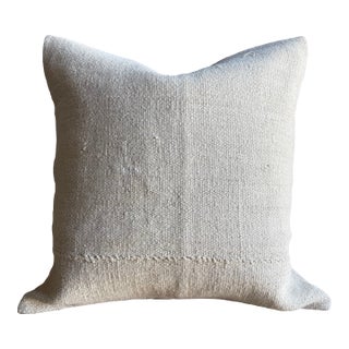 Vintage Rug Pillow Cover With Original Seams For Sale