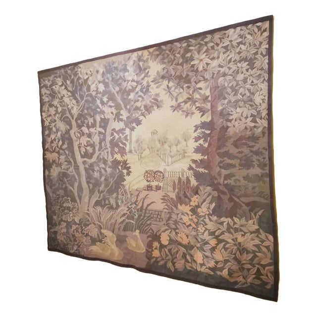 Large Handwoven Gobelin Tapestry in Sheep Wool For Sale