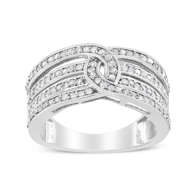 Exquisitely capturing the essence of modern elegance, this .925 sterling silver cocktail ring features a mesmerizing...