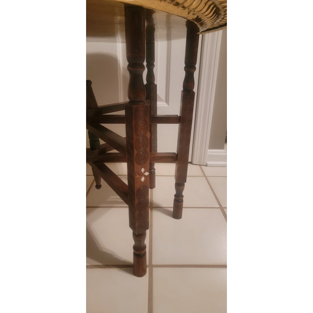 Vintage Moorish Style Side Table With Folding Base For Sale In Cleveland - Image 6 of 18