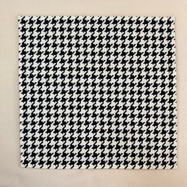 Contemporary Designer Vicki Payne Free Spirit Black & White Check Dogstooth Houndstooth Pillow Covers- 20" Pair For Sale - Image 3 of 5