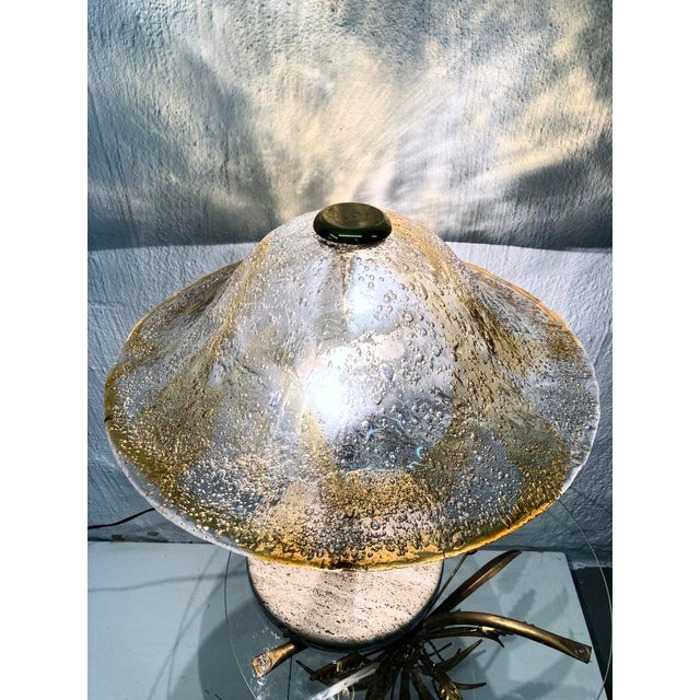 Table lamp from the 70s and 80s by Temde, 2 lamps, E-27 sockets. Shade made of thick glass (Murano style), base made of...