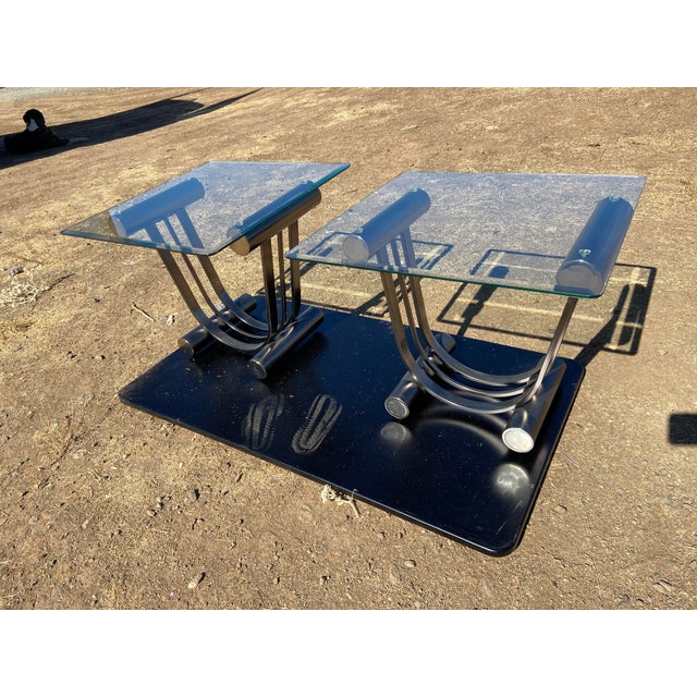 1980s MCM Design Institute of America, Art Deco Side End Tables Set of Two Romeo Rega Unmarked For Sale - Image 5 of 16