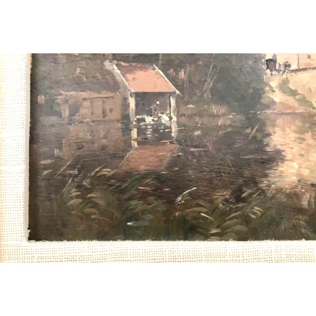 Wood Petite Pair of European Country Landscapes by French Artist Paul Emile Lecompte (1877-1950) For Sale - Image 7 of 9