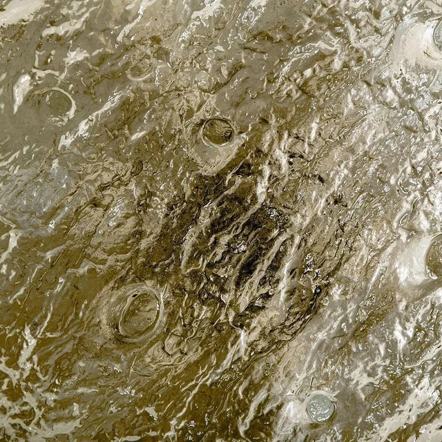 Gold Textured Wave Glass Flush Mount from Kaiser Leuchten, 1970s For Sale - Image 9 of 16