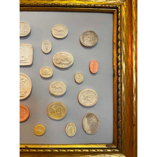 Late 19th Century Italian Plaster Intaglios in Carved Gilt Frame Frame. For Sale - Image 9 of 10