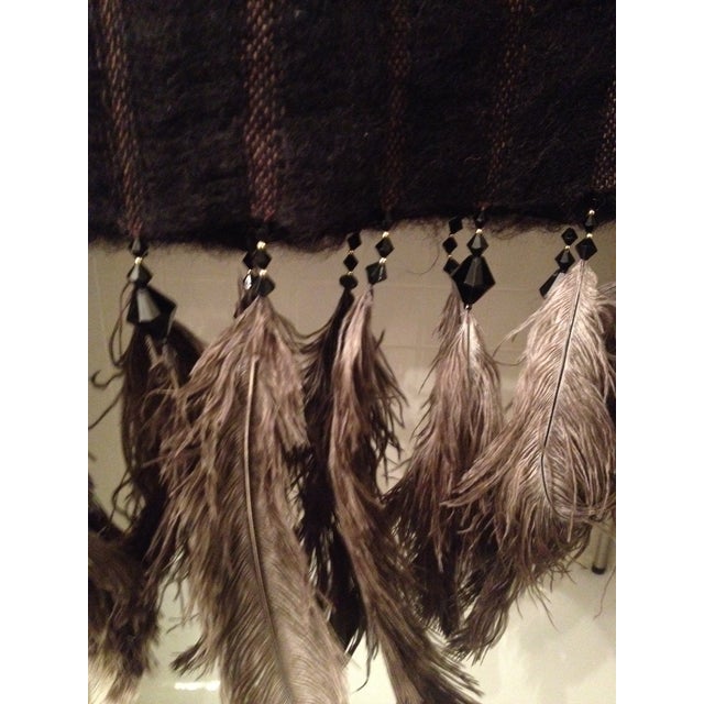 Mohair & Ostrich Feather Throw Chairish