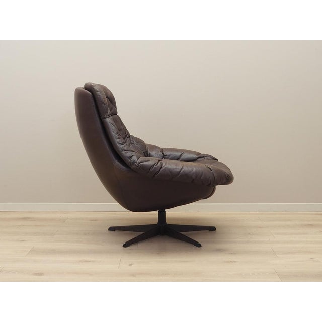 Brown Danish Leather Swivel Armchair by H.W. Klein for Bramin, 1960s For Sale - Image 8 of 18