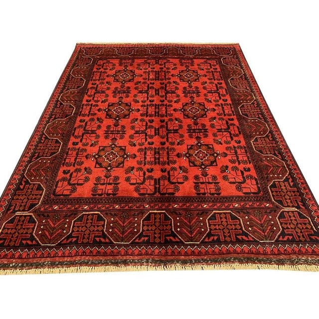 Fine Quality Hand Knotted Afghan Khal Mohammadi Wool Area Rug 6.6 X 5.0 Ft For Sale - Image 4 of 13