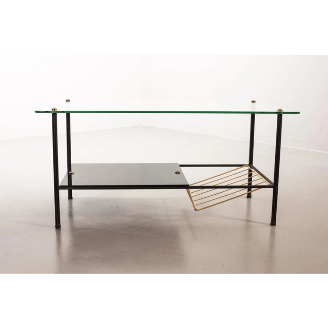 Mid-Century Modern Black Steel Coffee Table with Magazine Rack by Pierre Guariche for Airborne, 1950s For Sale - Image 3 of 18