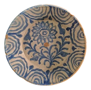 Spanish Folk Art Ceramic Fajalauza Bowl, 1850s