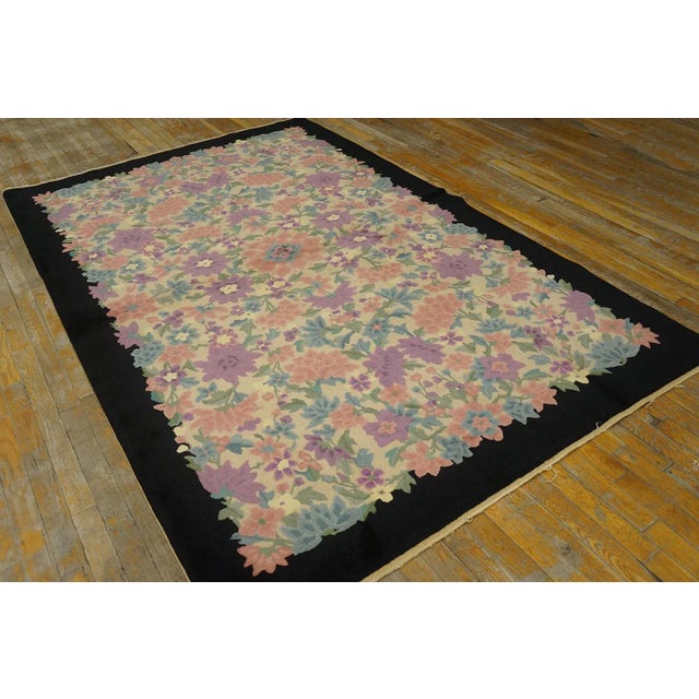 1920s Chinese Art Deco Carpet by Fette-Li ( 5' x 7' 10" - 152 X 238 cm) Antique Art Deco Chinese Floral Multi 1920s Rug,...