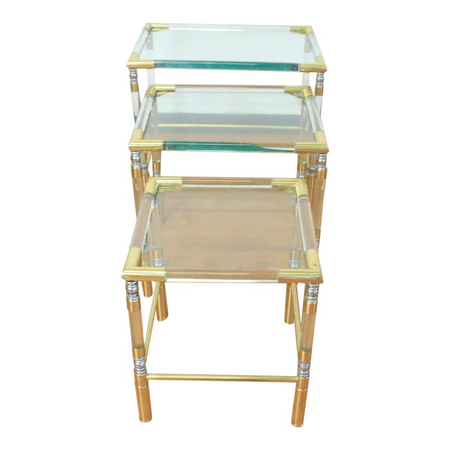 Vintage Charles Hollis Jones Style Nesting Tables For Sale