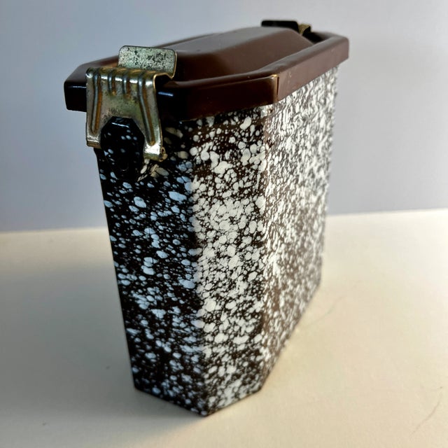 1920 French enamel lunch carrier with removable lid and metal insert to hold ice on top. Charming addition to your country...