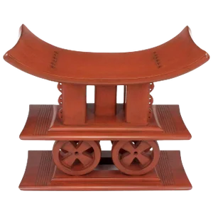 Interior Crafts Cinnabar Red Egyptian-Style Sculptural Wood Bench