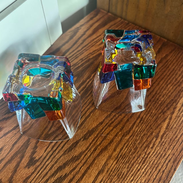 CC Zecchin Murano Whisky Tumbler Multi Color 4" Tall 2 Piece For Sale In Palm Springs - Image 6 of 11