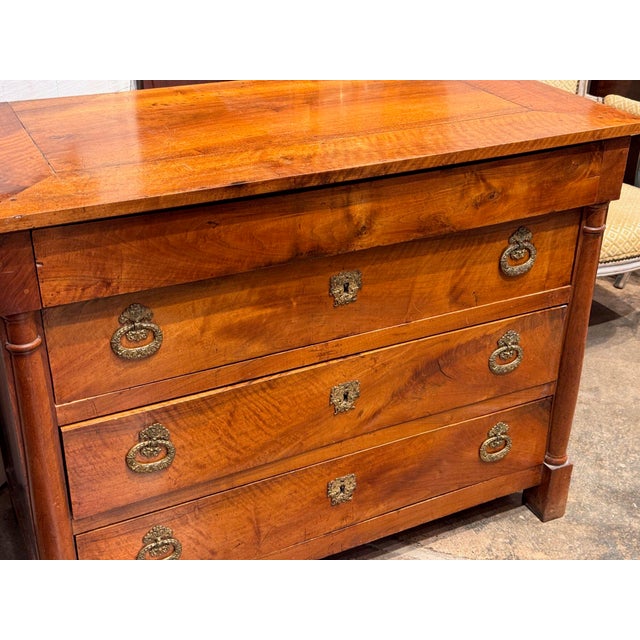 19th Century French Empire Walnut Chest For Sale - Image 4 of 12