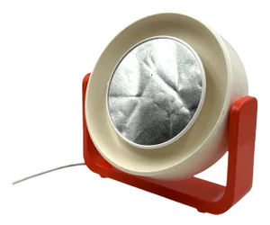 Space Age Orange Illuminated Table Mirror, 1970s