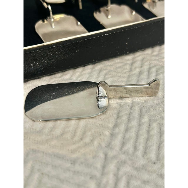 Metal Vintage Plata Lappas Argentina Modernist Silver Plate Knife Rests, Set of 12 in Original Presentation Box For Sale - Image 7 of 12