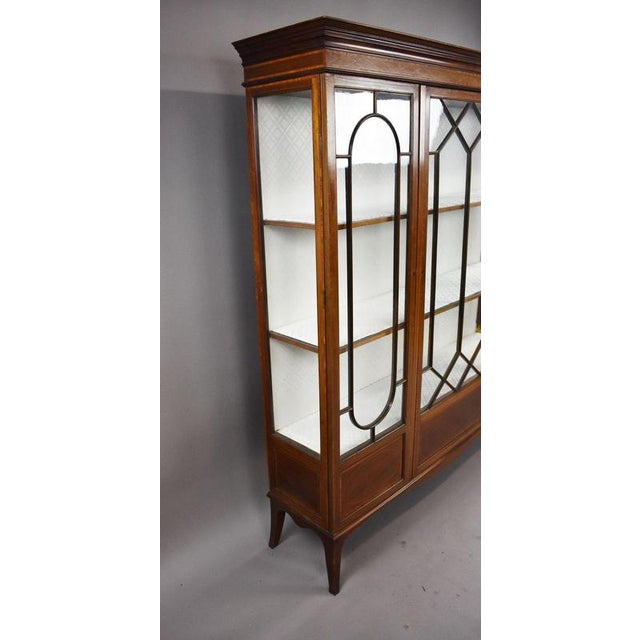 Edwardian Mahogany Inlaid Display Cabinet, 1910 For Sale - Image 11 of 13