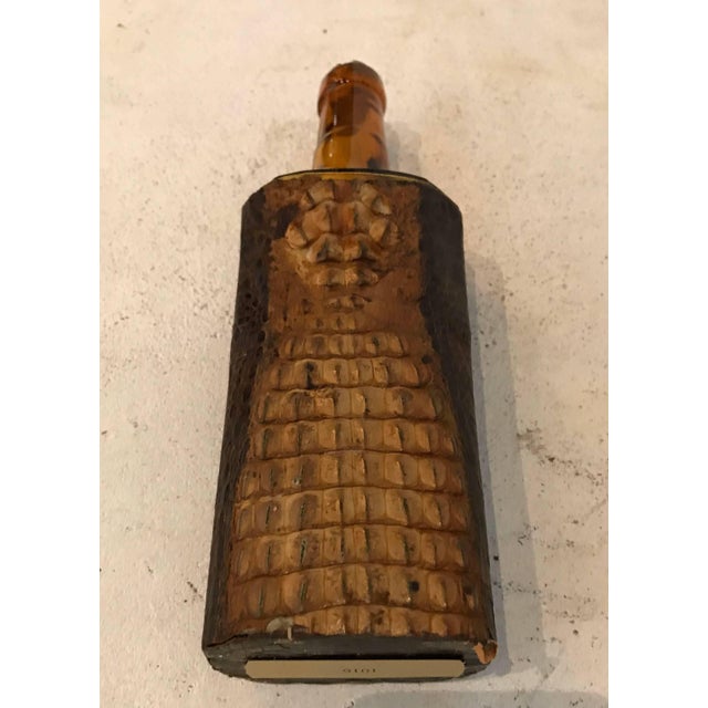 Animal Skin Early 20th Century Crocodile Amber Glass Bottle from Germany For Sale - Image 7 of 10