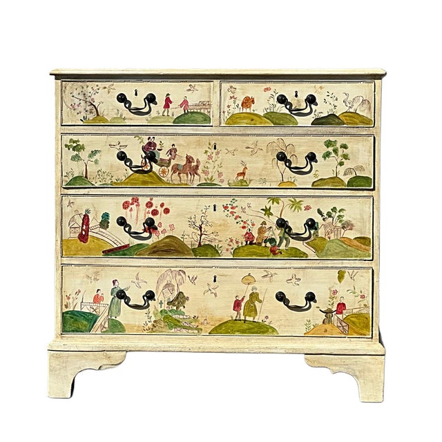 Early 19th Century George Ill Painted Chinoiserie Chest For Sale - Image 6 of 17