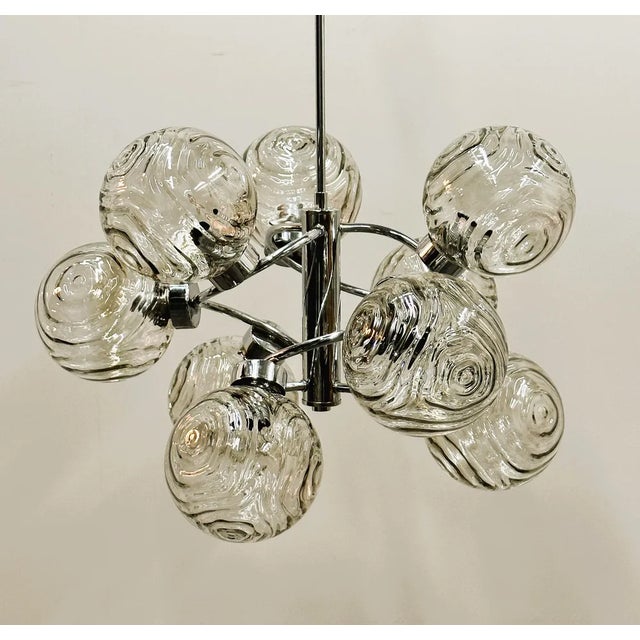 Gold German Space Age Orbital Chandelier from Fischer Leuchten, Germany, 1970s For Sale - Image 8 of 10