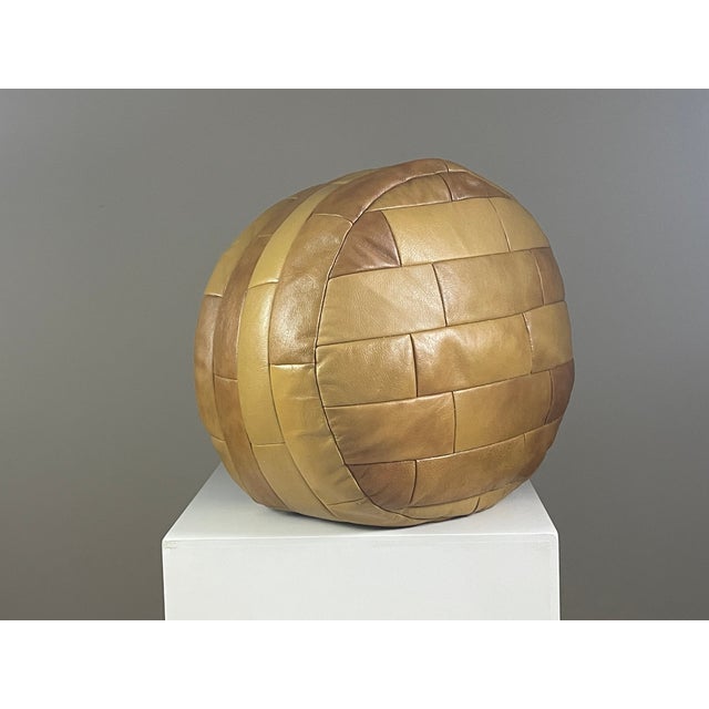 Brown Leather Patchwork Ottoman attributed to de Sede, Switzerland, 1970s For Sale - Image 11 of 13