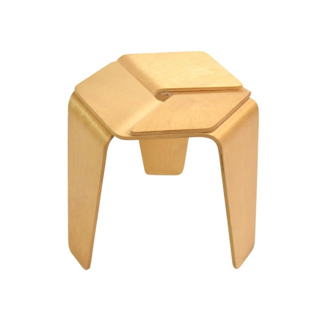 Late 20th Century Vintage Birch Bentwood Zumi Stool by Shuichiro 