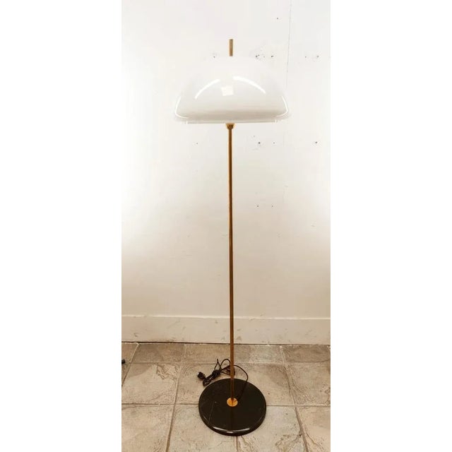 Acrylic Glass, Marble & Brass Floor Lamp For Sale - Image 9 of 10