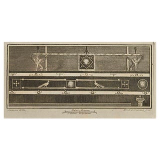 Ferdinando Campana, Ancient Roman Fresco from Herculaneum, Etching, 18th Century For Sale