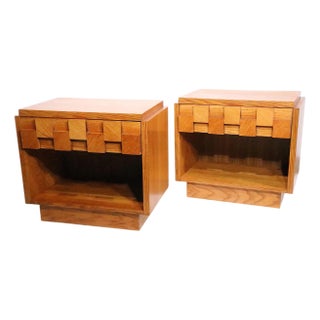 Pair Brutalist Staccato Night Table by the Lane Furniture Company C1960/70's For Sale