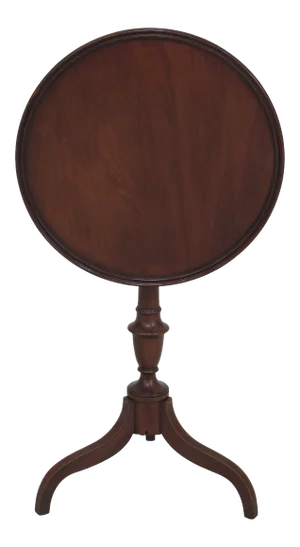 1950s Federal Brandt Inlaid Base Mahogany Tilt Top Table