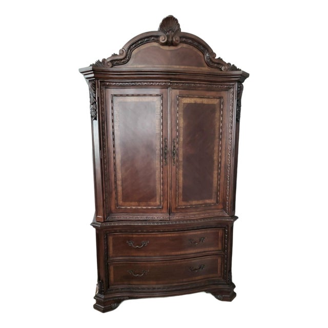 Neiman Marcus Armoire by a.r.t. Furniture in Warm Pomegranate For Sale