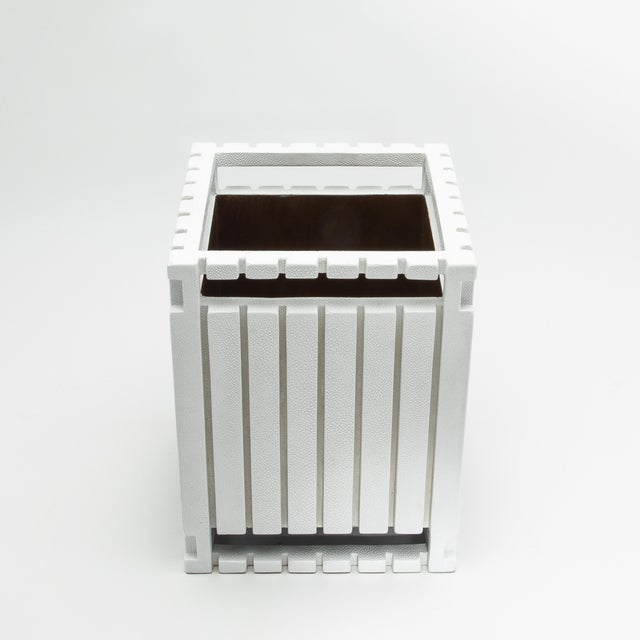 2020s Waste Bin in White Shagreen by R&y Augousti For Sale - Image 5 of 5