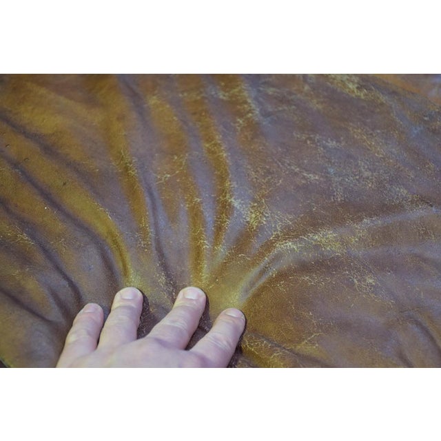 XXL vintage leather sofa 1970´ 310/250 h65cm Seat width 60 height 40cm Armrest height 60cm The comfort of the sofa is...