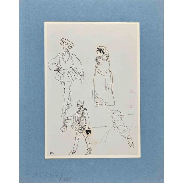 Eugène Giraud, Portraits, Original Drawing on Paper, Late 19th-Century For Sale