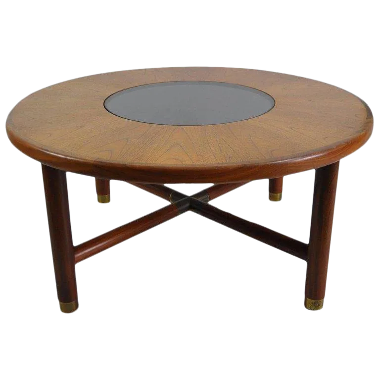G-Plan Mid-Century Round Teak and Glass Coffee Table | Chairish
