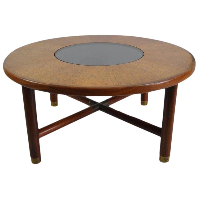 G-Plan Mid-Century Round Teak and Glass Coffee Table For Sale