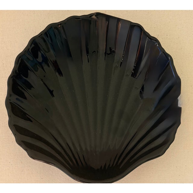 Black Ceramic Clam Shell Dish by Studio Nova For Sale In Palm Springs - Image 6 of 6