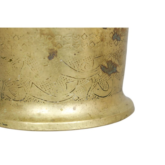 Late 19th Century Antique Brass Pharmacy Pestle and Mortar For Sale - Image 5 of 7