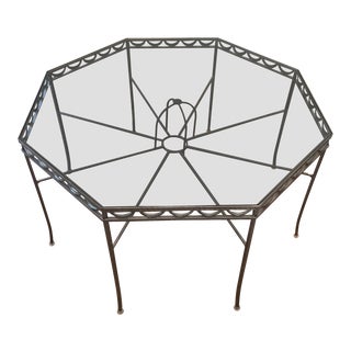 1990s Vintage Octagonal Metal Table For Sale